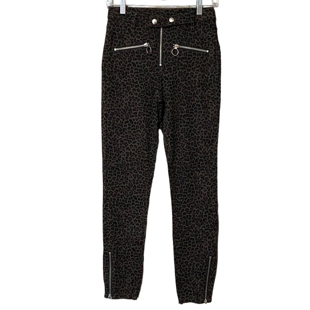 BLANKNYC Pants Women’s 27 Leopard Animal Print Moto Skinny Biker Street Punk NWT